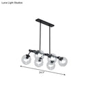 GobekUsa 6/8-Light Modern Pendant with Black Orb Shade for Kitchen and Dining Room