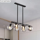 GobekUsa 6/8-Light Modern Pendant with Black Orb Shade for Kitchen and Dining Room
