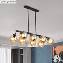 GobekUsa 6/8-Light Modern Pendant with Black Orb Shade for Kitchen and Dining Room