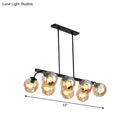 GobekUsa 6/8-Light Modern Pendant with Black Orb Shade for Kitchen and Dining Room