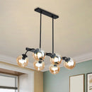GobekUsa 6/8-Light Modern Pendant with Black Orb Shade for Kitchen and Dining Room