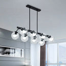 GobekUsa 6/8-Light Modern Pendant with Black Orb Shade for Kitchen and Dining Room