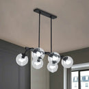 GobekUsa 6/8-Light Modern Pendant with Black Orb Shade for Kitchen and Dining Room
