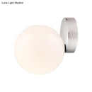 GobekUsa 6"/8" Round Ball Wall Sconce Modern Style Milk Glass Living Room Light, Wall Mounted Lamp with Silver Finish