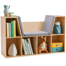 Walker Edison | Modern 6 Cubby Natural Wood Reading Nook Bench