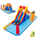 6-In-1 Inflatable Water Slide with Dual Slides Climbing Wall and Cave Crawling Game with 950W Blower by LJGDeals