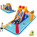 6-In-1 Inflatable Water Slide with Dual Slides Climbing Wall and Cave Crawling Game with 950W Blower by LJGDeals