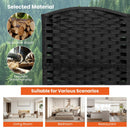 6-Panel Room Divider 5.6 FT Tall Folding Privacy Screen with Hand-woven Texture by LJGDeals