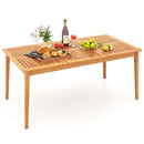 6-Person Outdoor Acacia Wood Rectangular Bistro Dining Table by LJGDeals