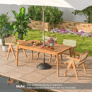 6-Person Outdoor Acacia Wood Rectangular Bistro Dining Table by LJGDeals