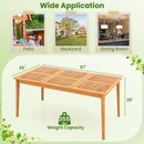 6-Person Outdoor Acacia Wood Rectangular Bistro Dining Table by LJGDeals