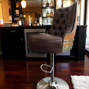 Luxury Hydraulic Whiskey & Wine Barrel Stool — Memory Foam, Counter-to-Bar Height