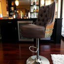 Luxury Hydraulic Whiskey & Wine Barrel Stool — Memory Foam, Counter-to-Bar Height