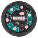 Portable 48 Inch 6-Player Foldable Poker Table Top Round Game Mat-Green by LJGDeals