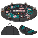 Portable 48 Inch 6-Player Foldable Poker Table Top Round Game Mat-Green by LJGDeals