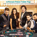 Portable 48 Inch 6-Player Foldable Poker Table Top Round Game Mat-Green by LJGDeals