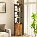 Tall Corner Storage Cabinet with 3-Tier Shelf and Enclosed Cabinet by LJGDeals