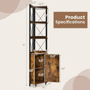Tall Corner Storage Cabinet with 3-Tier Shelf and Enclosed Cabinet by LJGDeals
