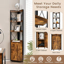Tall Corner Storage Cabinet with 3-Tier Shelf and Enclosed Cabinet by LJGDeals