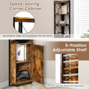 Tall Corner Storage Cabinet with 3-Tier Shelf and Enclosed Cabinet by LJGDeals