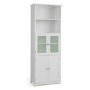 6-Tier Freestanding Bathroom Cabinet with 2 Open Compartments and Adjustable Shelves by LJGDeals