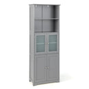 6-Tier Freestanding Bathroom Cabinet with 2 Open Compartments and Adjustable Shelves by LJGDeals