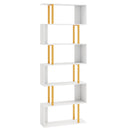 5-Tier/6-Tier Geometric Bookcase with Metal Frame and Anti-tipping Kits-5 Tier by DirectDeals