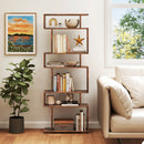 6-Tier Geometric Bookshelf with 2 Anti-Tipping Kits for Home Office by LJGDeals