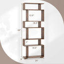 6-Tier Geometric Bookshelf with 2 Anti-Tipping Kits for Home Office by LJGDeals