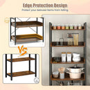 6-Tier Tall Industrial Bookcase with Open Shelves and 4 Hooks-Brown by LJGDeals