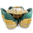 Whiskey & Wine Barrel Dining Set — Convertible Table, 6 Chairs, Removable Top