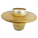 Whiskey & Wine Barrel Dining Set — Convertible Table, 6 Chairs, Removable Top