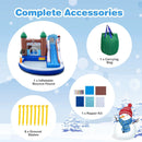 6-in-1 Winter Theme Snowman Inflatable Castle with Slide and Trampoline without Blower by LJGDeals