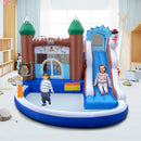 6-in-1 Winter Theme Snowman Inflatable Castle with Slide and Trampoline without Blower by LJGDeals