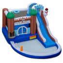 6-in-1 Winter Theme Snowman Inflatable Castle with Slide and Trampoline without Blower by LJGDeals