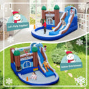 6-in-1 Winter Theme Snowman Inflatable Castle with Slide and Trampoline without Blower by LJGDeals