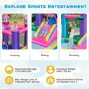 6-in-1 Kids Blow up Castle with Slide and Jumping Area and Ball Pit Pools without Blower by LJGDeals