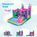 6-in-1 Kids Blow up Castle with Slide and Jumping Area and Ball Pit Pools without Blower by LJGDeals