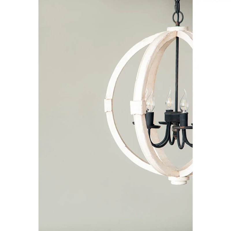 6-Light Wood Chandelier with Adjustable Chain for Kitchen & Entry, photo 3 of 6