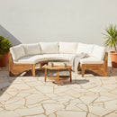 Alora 6-Person Half Moon Beige Patio Sectional Set With Cushions And Table (SAK61928) by SAKSBY WHOLESALE