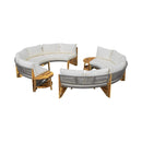 Alora 6-Person Half Moon Beige Patio Sectional Set With Cushions And Table (SAK61928) by SAKSBY WHOLESALE