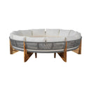 Alora 6-Person Half Moon Beige Patio Sectional Set With Cushions And Table (SAK61928) by SAKSBY WHOLESALE