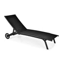 6-Poisition Adjustable Outdoor Chaise Recliner with Wheels by LJGDeals