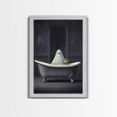 Ghost Bathroom Canvas, Dark Romantic Ghost Standing in Bathroom Creepy,  Ghost in the Bath tub Wall Art Halloween Canvas, Funny Halloween