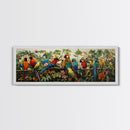 Birds Of Paradise, Parrot Print, Tropical Art, Framed Canvas Print, Beautiful Above Sofa Wall Art, Guest Room Decor