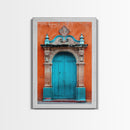 Change1 Mexican Wall Art, Colorful Mexican Door Architecture Painting Framed Canvas Print, Traditional Hacienda Architecture, Ready To Hang
