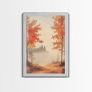 Canvas Print of Serene Autumn Path with Misty Background, Fall Wall Art, Seasonal Decor, Gift Idea, Modern Farmhouse, Autumn Landscape