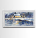 Christmas home decor, canvas print, winter landscape art, Christmas tree art, Christmas wall art, framed art, holiday wall art