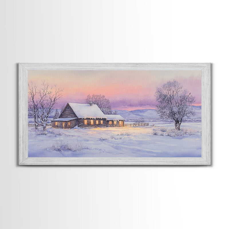 winter landscape art, canvas print, Christmas wall art, Christmas home decor, extra large Christmas decor, Christmas prints