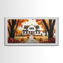 Fall farmhouse pumpkin decor, autumn country home art, rustic fall wall print seasonal wall decor, framed canvas print, autumn farmhouse art